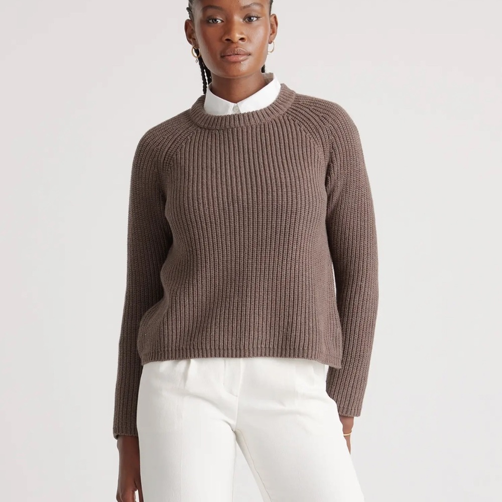 100% Organic Cotton Fisherman Crew Sweater quince